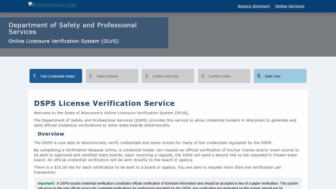 Online License Verification